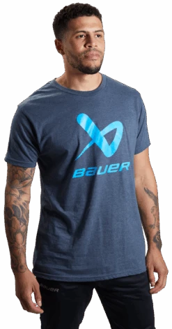 Bauer Core Lockup Short Sleeve Crew Tee Adult -Hockey Equipage Store 1059666 NVY Mens 1266