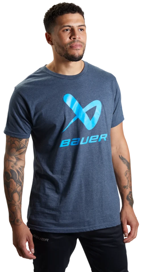 Bauer Core Lockup Short Sleeve Crew Tee Adult -Hockey Equipage Store 1059666 NVY Mens 1266