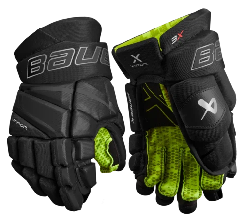 Bauer Vapor 3X Junior Hockey Gloves -Hockey Equipage Store 3X JR FRONT BLK1