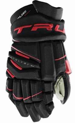 True Hockey True Catalyst 5X Junior Hockey Gloves -Hockey Equipage Store CT5xGlove Black Red