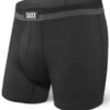 SAXX Sport Mesh Boxer Brief Fly Black/Graphite (2-Pack) -Hockey Equipage Store SPORT MESH SXBB12F BLK