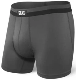 SAXX Sport Mesh Boxer Brief Fly Black/Graphite (2-Pack) -Hockey Equipage Store SPORT MESH SXBB12F GRA