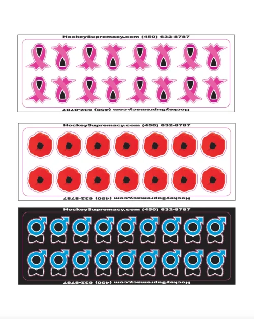 HockeySupremacy.com Hockey Helmet Stickers