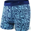 SAXX Platinum Boxer Brief Fly Blue Jungle Jam -Hockey Equipage Store saxx platinum boxer brief fly blue jungle jam