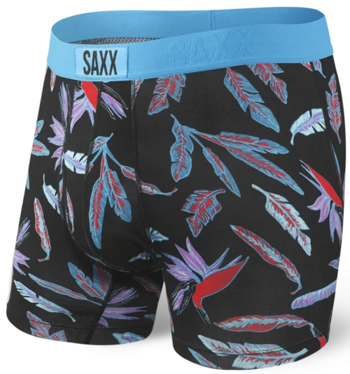 SAXX Ultra Boxer Fly Black Birds Of Paradise