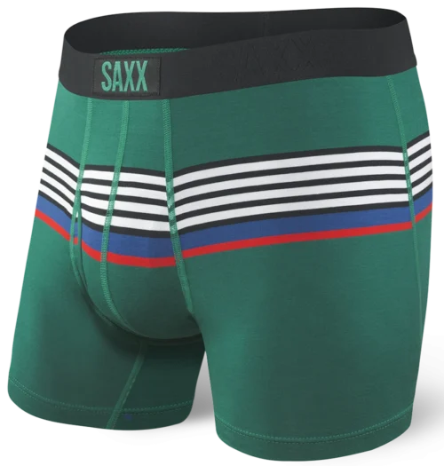 SAXX Ultra Boxer Fly Green Regatta Stripe