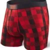 SAXX Vibe Boxer Modern Fit Red Lumberjack Plaid -Hockey Equipage Store sxbm35 lrd f