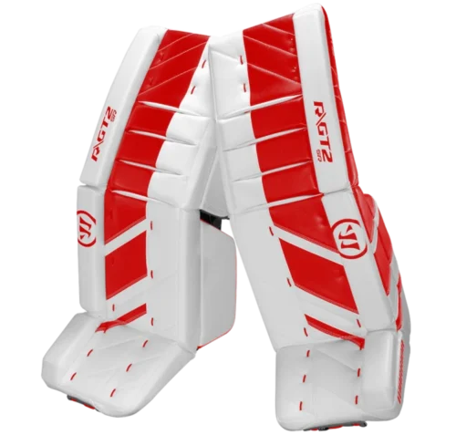 Warrior Ritual GT2 Senior Goalie Pads (w/ Knee Pads) -Hockey Equipage Store warrior ritual gt2 senior goalie pads white red